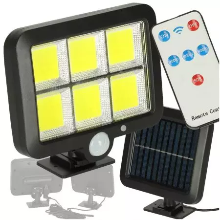 Lampa solarna czujnik ruchu i zmierzchu 120 LED pilot  - KX3096