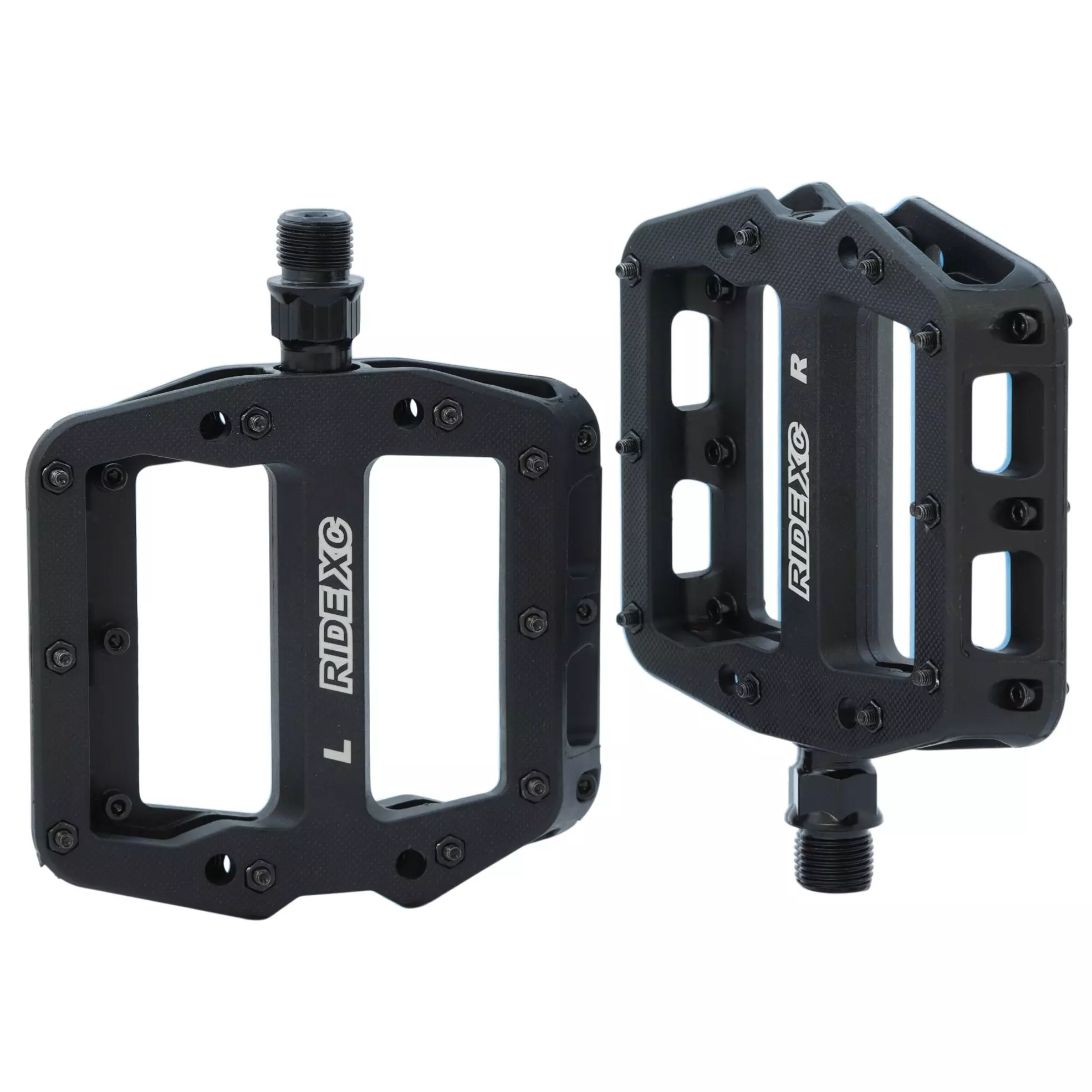 Pedały rowerowe platformowe z pinami RideXC MTB DH Czarne