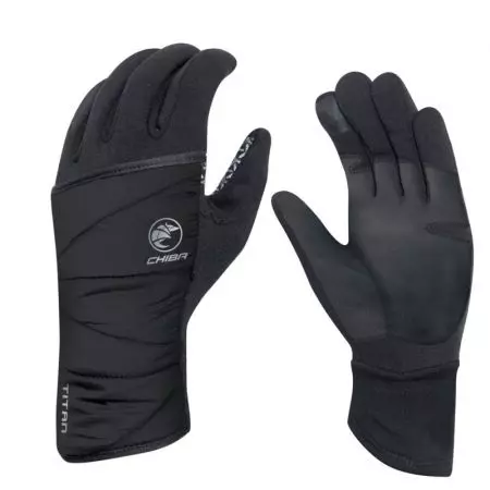 Rękawiczki rowerowe Chiba Polarfleece Titan czarne L - 3120620C-4