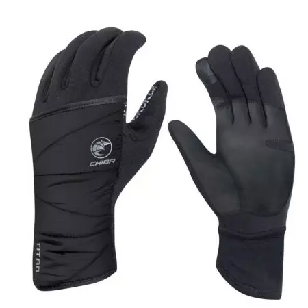 Rękawiczki rowerowe Chiba Polarfleece Titan czarne M - 3120620C-3