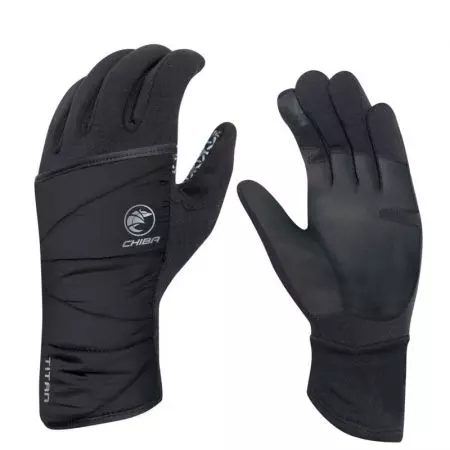 Rękawiczki rowerowe Chiba Polarfleece Titan czarne XXL - 3120620C-6