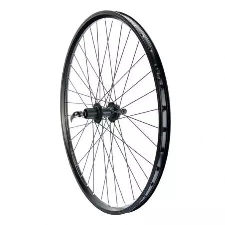 Koło rowerowe 28" tył kaseta 6 śrub QR czarne - K28-TD-S-CCQR6S - K28-TD-S-CCQR6S
