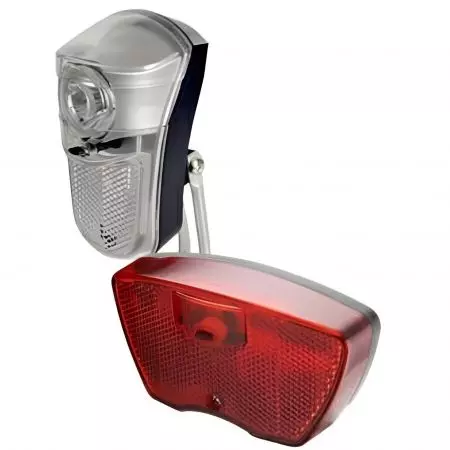 Lampka rowerowa Jing Yi LED na baterie przód + tył zestaw oświetlenia - JY-7019+JY357