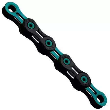 Łańcuch rowerowy 11s KMC DLC 11 118L czarno-celeste woskowany - BD11BG118W - BD11BG118W