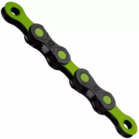Łańcuch rowerowy 12s KMC DLC 12 126L czarno-zielony woskowany - BD12GG26W - BD12GG26W