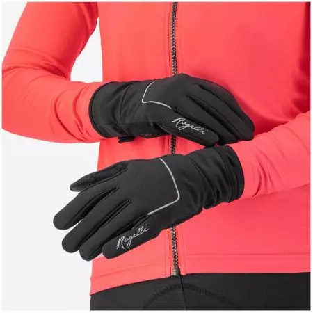 Rękawiczki rowerowe Rogelli Essentional LDS czarne M - 351934-000-3 - 351934-000-3