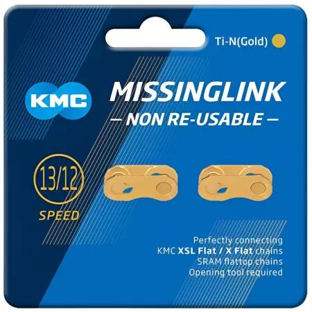 Spinka do łańcucha rowerowego 12s KMC FLATNR 2szt złota - CFLATGNR0 - CFLATGNR0