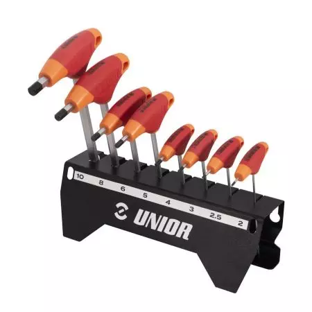 Zestaw kluczy HEX Unior uchwyt T 2-10mm w stojaku - 629820 - 629820