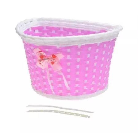 Kosz rowerowy na kierownicę dziecięcy różowy - AWR1960P