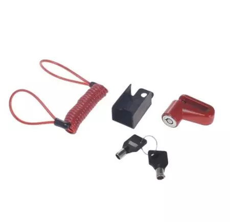 Blokada tarczy hamulcowej z linką Basic Czerwona - AZ9075R