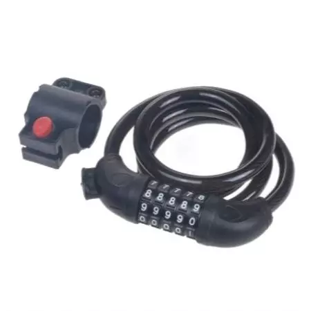 Zapięcie rowerowe linka 10x1100mm szyfr Uchwyt 30-32mm - AZ9078