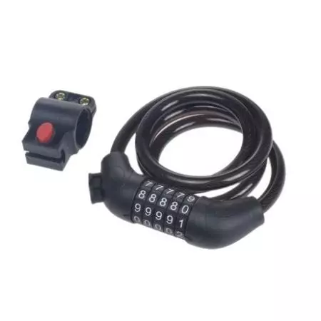 Zapięcie rowerowe linka 10x1100mm szyfr Uchwyt 27,2-30mm - AZ9077