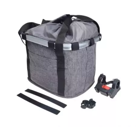 Kosz rowerowy na kierownice materiałowy Szary - AWR1972