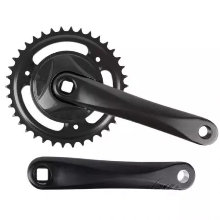 Mechanizm korbowy 1-rzędowy 38T alu Czarny - AWR0162