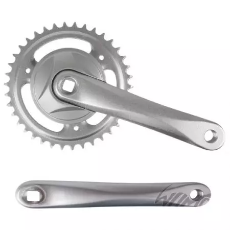 Mechanizm korbowy 1-rzędowy 38T alu Srebrny - AWR0162B