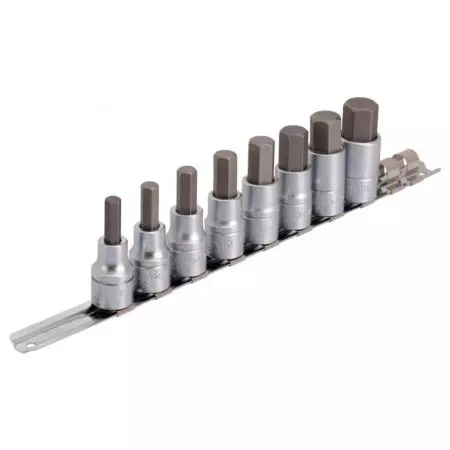 Zestaw kluczy HEX Unior 1/2" nasadki na szynie 