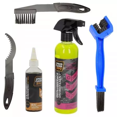 Zestaw do pielęgnacji łańcucha Speedclean890 odtłuszczacz olej szczotki 