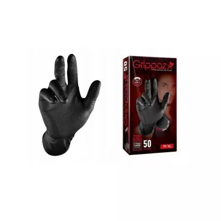 Rękawiczki nitrylowe Grippaz Premium Czarne XL