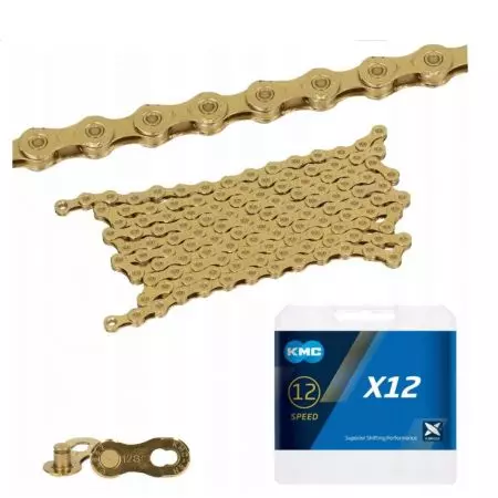 Łańcuch rowerowy 12s KMC X12 126L Ti-N Złoty BOX - BX12TI1261