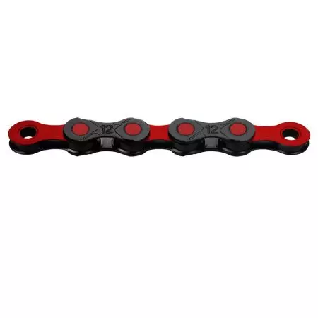 Łańcuch rowerowy 12s KMC DLC 126L Czarno-czerwony BOX - BD12BR26W